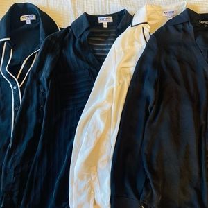 4 Express Portofino long-sleeve button down blouses